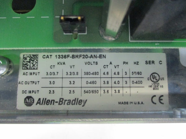 ALLEN BRADLEY 1336F-BRF20-AN-EN SER. C 380-480VAC 4.6/4.8A (AS PICTURED) UNMP