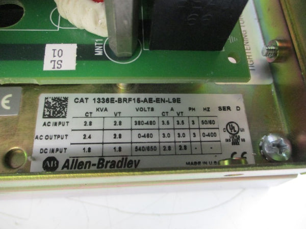 ALLEN BRADLEY 1336E-BRF15-AE-EN-L9E SER. D 380-480VAC 3.5A UNMP