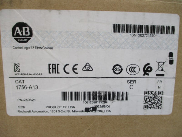 ALLEN BRADLEY 1756-A13 SER. C F/W N 24VDC 2.8A NSMP
