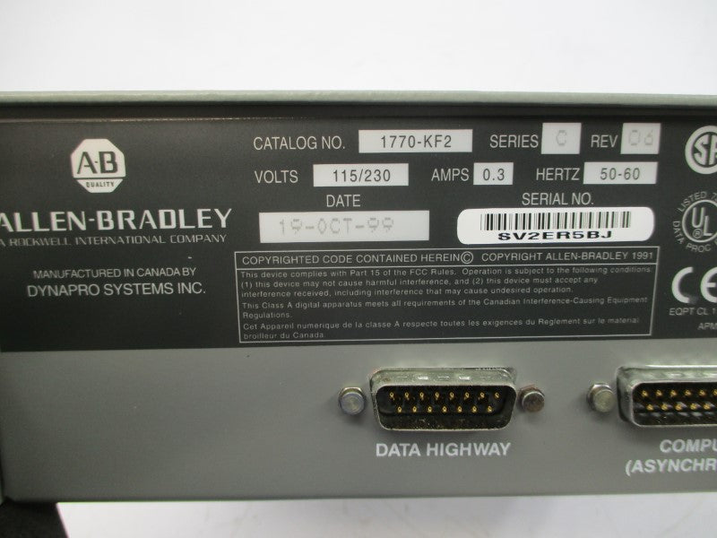 ALLEN BRADLEY 1770-KF2 SER. C 115/230V 0.3A REV. 06 NSNP