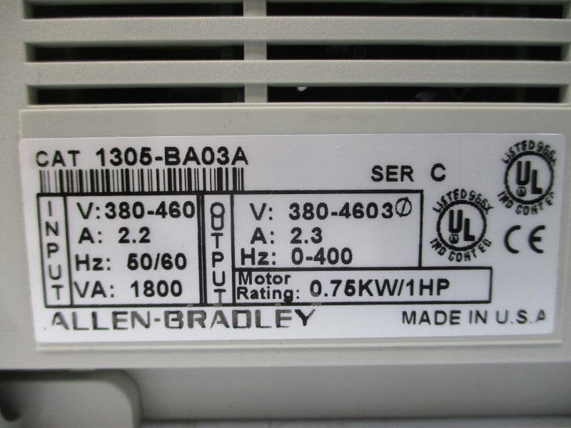 ALLEN BRADLEY 1305-BA03A SER. C 380-460V 2.2A (AS PICTURED1) NSNP