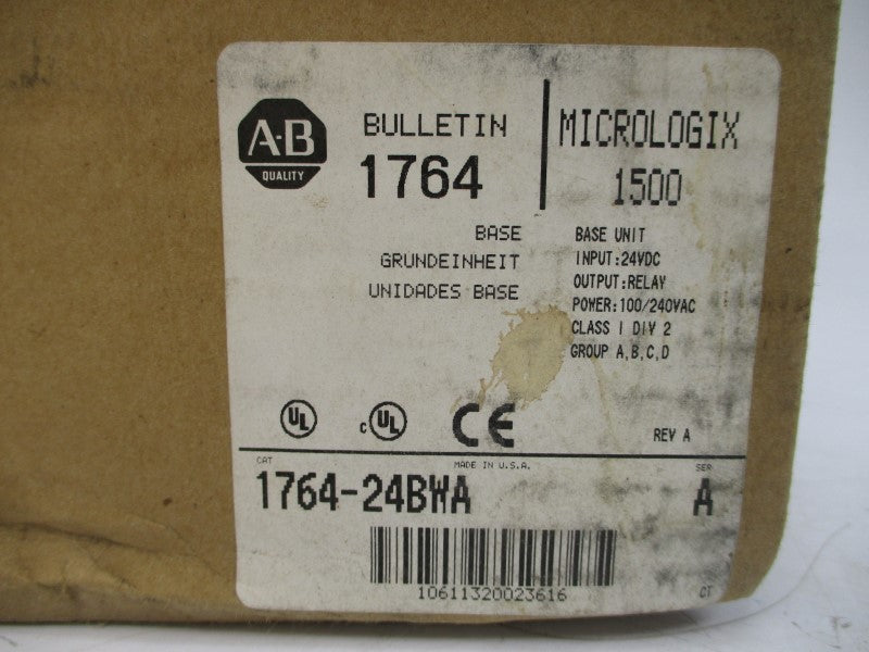ALLEN BRADLEY 1764-24BWA SER. A 24VDC REV. A NSMP
