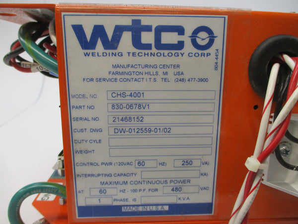 WTC CHS-4001 830-0678V1 480VAC NSNP