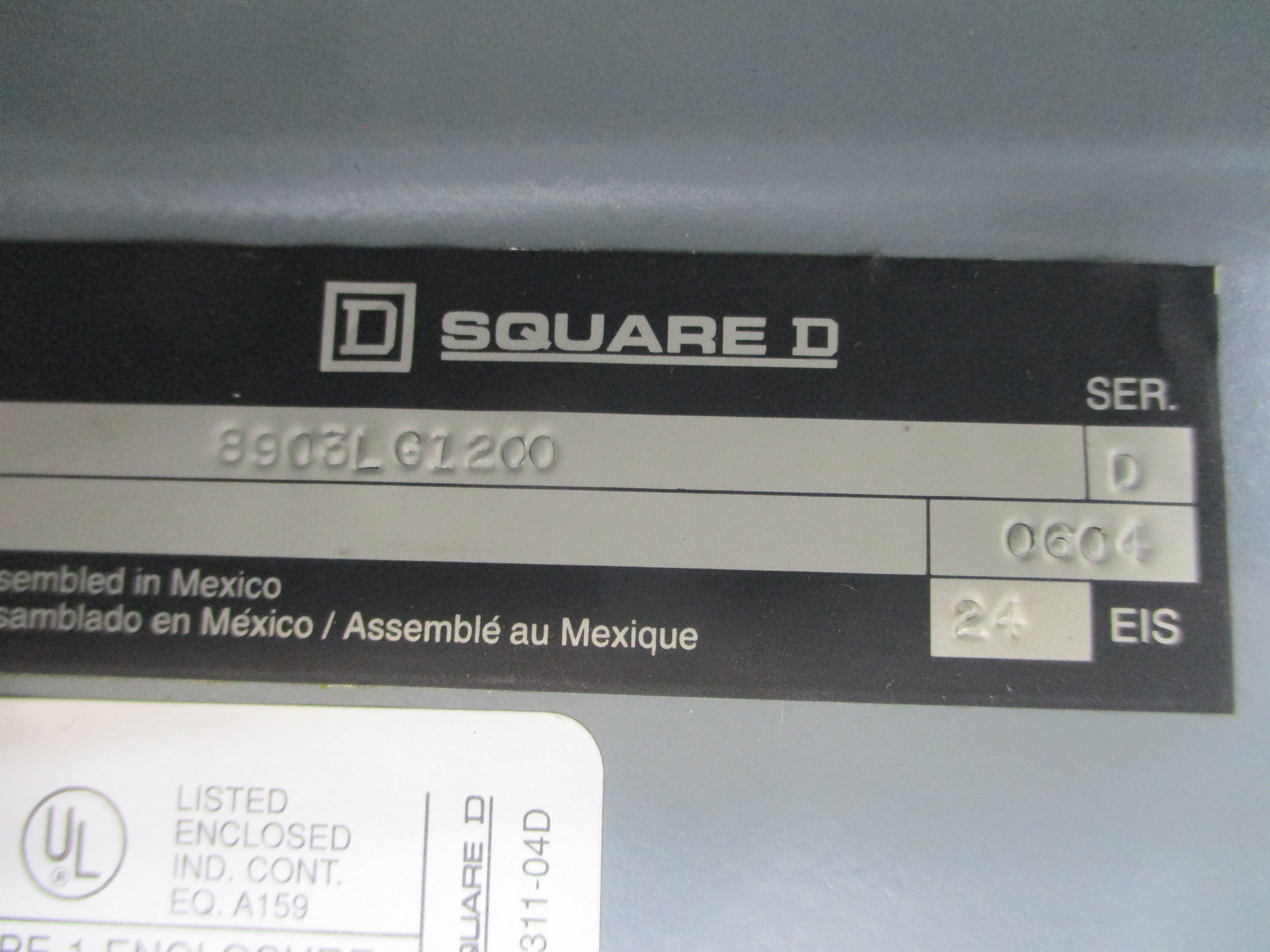 SQUARE D 8903LG1200V01 SER. D 24V 30A NSMP