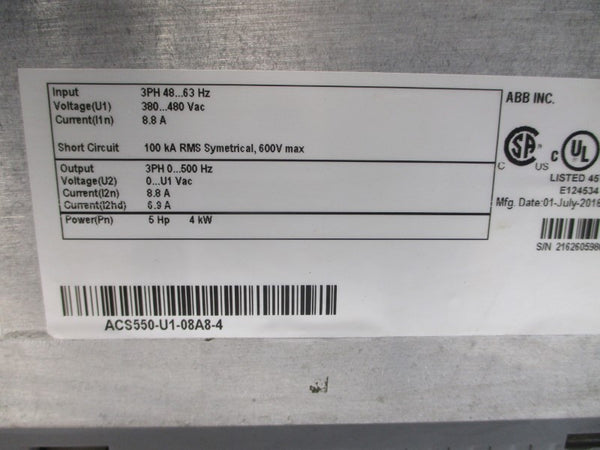 ABB ACS550-U1-08A8-4 380-480VAC 8.8A UNMP