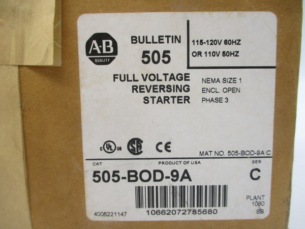 ALLEN BRADLEY 505-BOD-9A SER. C 110/115-120V 27A (BR/WH) NSMP