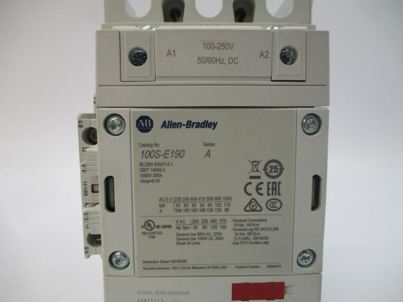ALLEN BRADLEY 100S-E190KD12C SER. A 100-250VAC/DC 250A (BR/WH) NSMP