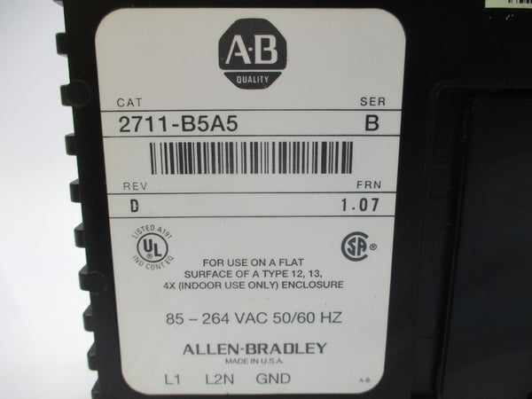 ALLEN BRADLEY 2711-B5A5 SER. B F/W 1.07 85-264VAC REV. D UNMP