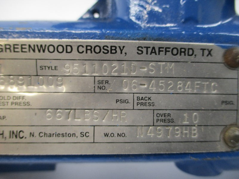 ANDERSON GREENWOOD CROSBY 9511021D-STM 150PSI UNMP