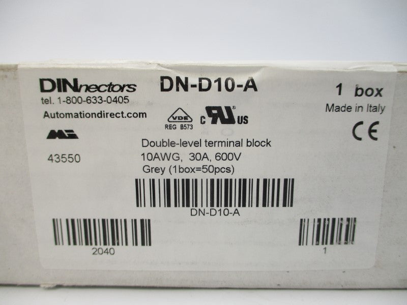 AUTOMATION DIRECT DN-D10-A 600V 30A (PKG OF 50) NSFS