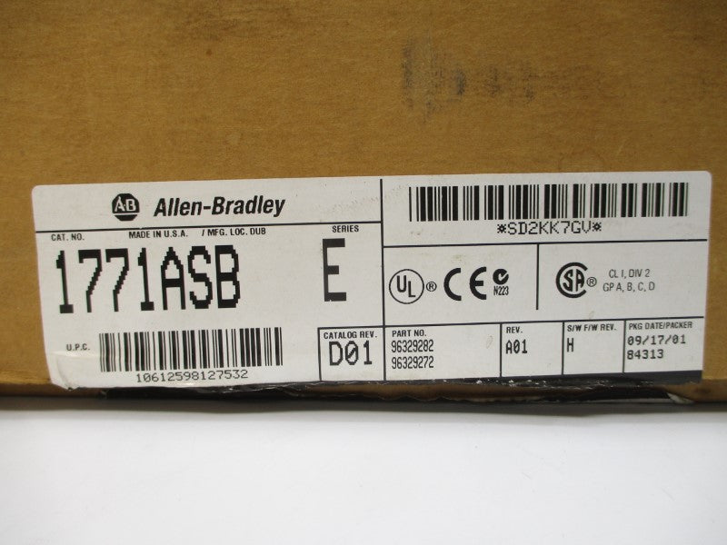 ALLEN BRADLEY 1771-ASB SER. E F/W H 5VDC 1.00A REV. D01 NSMP