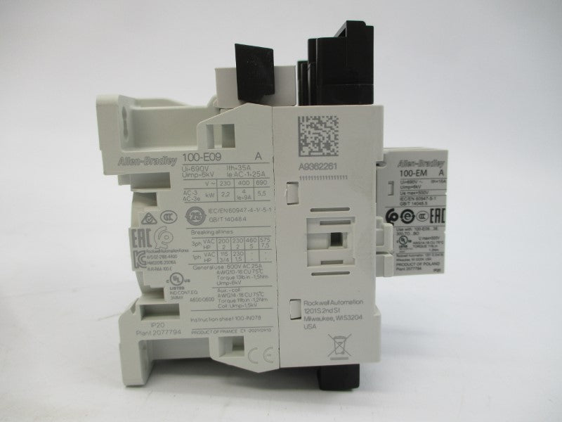 ALLEN BRADLEY 104-E09KD22 SER. A 100-250V 35A (BR/WH) NSMP