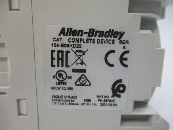 ALLEN BRADLEY 104-E09KD22 SER. A 100-250V 35A (BR/WH) NSMP