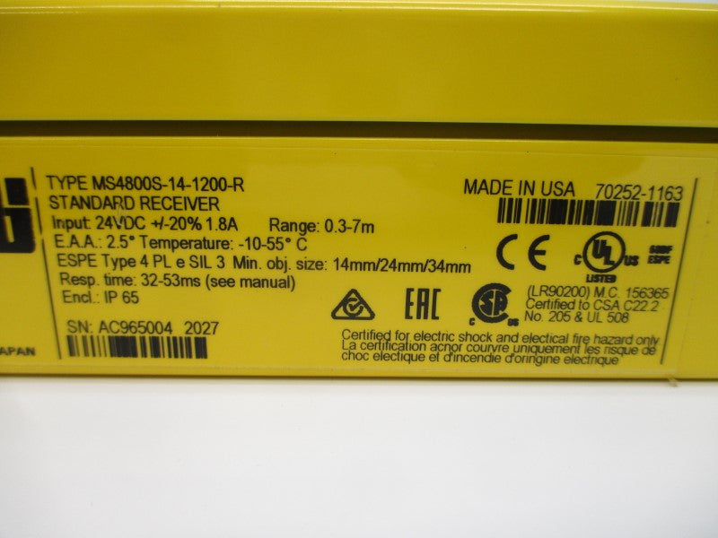 OMRON MS4800S-14-1200-R 70252-1163 24VDC NSNP