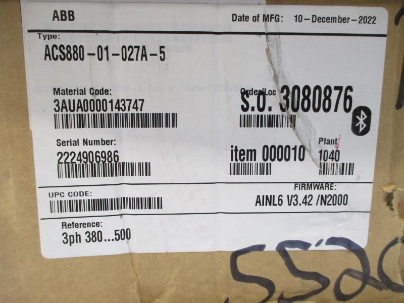 ABB ACS880-01-027A-5 3AUA0000143747 380-500V 27A NSMP