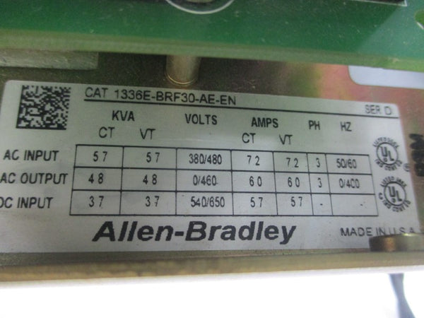 ALLEN BRADLEY 1336E-BRF30-AE-EN SER. D 380/480VAC 7.2A UNMP