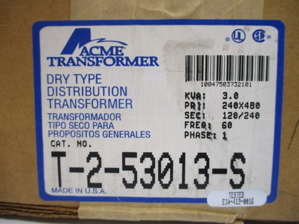 ACME TRANSFORMER T-2-53013-S 240/480V NSMP