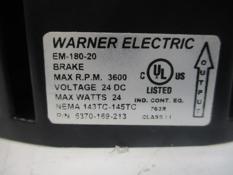 WARNER ELECTRIC 5370-169-213 EM-180-20 24VDC NSMP