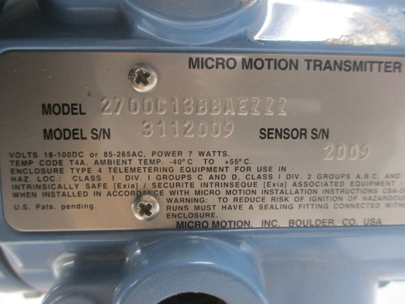 MICRO MOTION 2700C13BBAEZZZ 85-265VAC NSNP