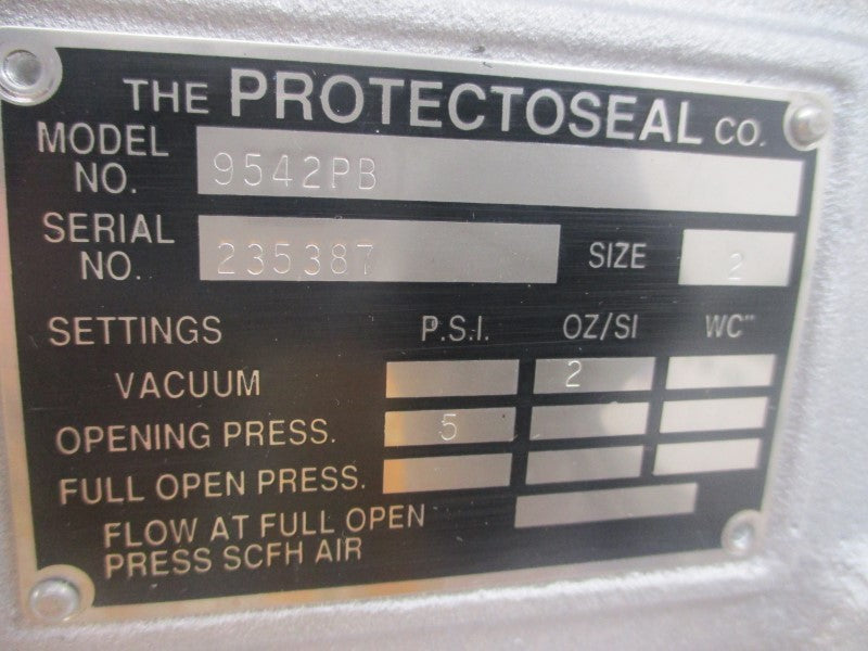 PROTECTOSEAL 9542PB 5PSI 2" NSNP