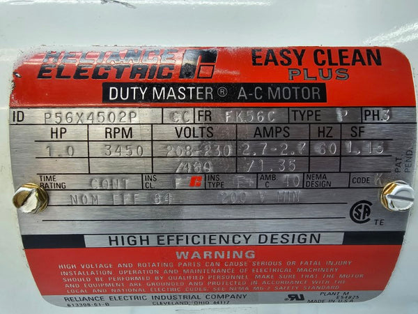 RELIANCE ELECTRIC P56X4502P 208-230/460V 2.7-2.7/1.35A NSNP