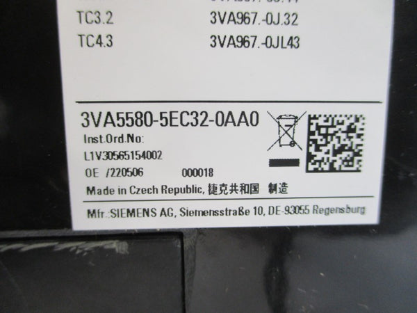 SIEMENS 3VA5580-5EC32-0AA0 600V 800A NSMP