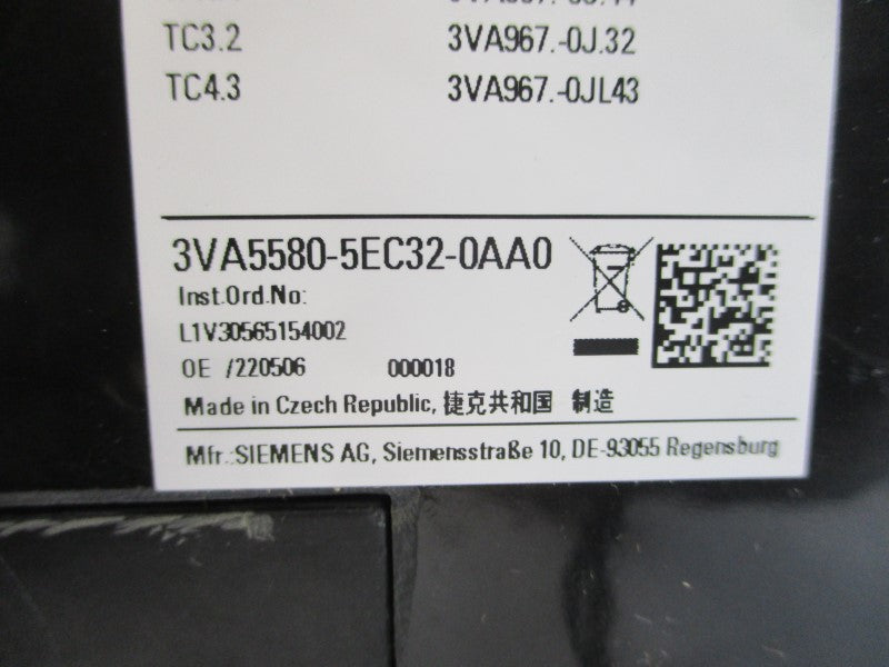 SIEMENS 3VA5580-5EC32-0AA0 600V 800A NSMP