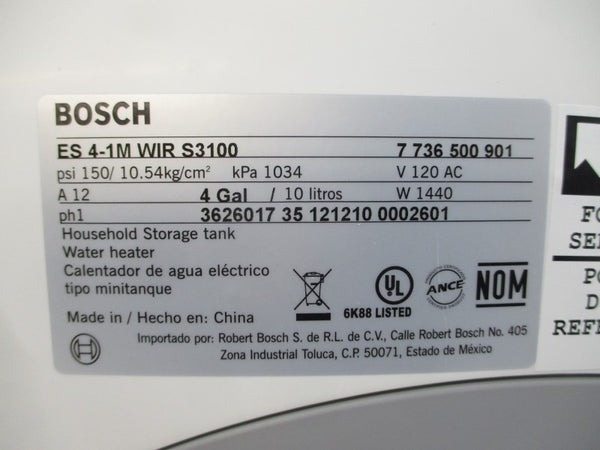 BOSCH ES4-1MWIRS3100 7736500901 120VAC 150PSI NSMP