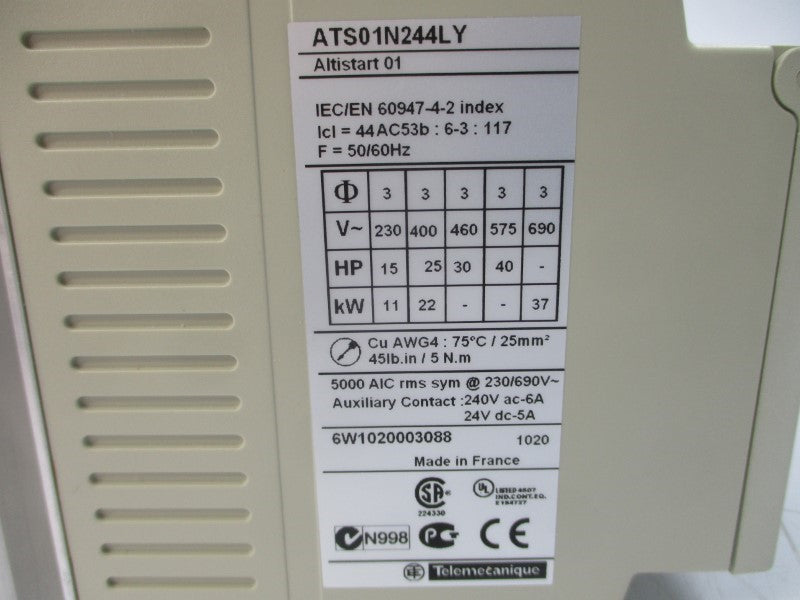SCHNEIDER ELECTRIC ATS01N244LY 240VAC 6A NSMP