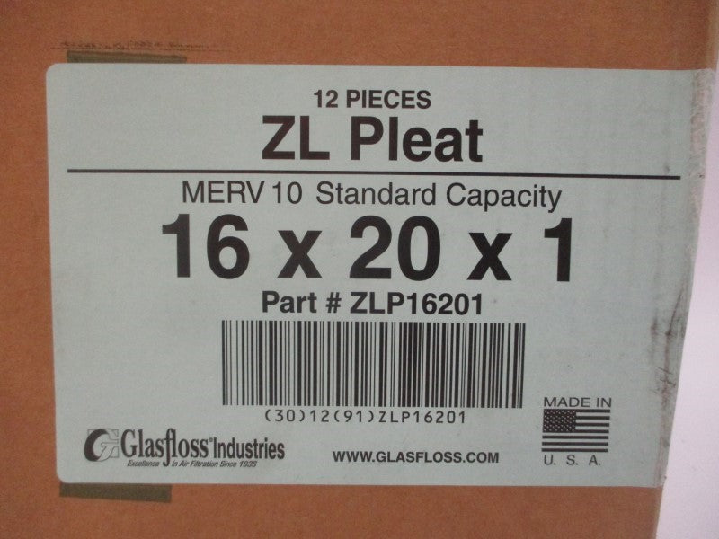 GLASFLOSS ZLP16201 16X20X1" (PKG OF 12) NSMP