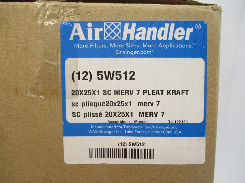 AIR HANDLER 5W512 20X25X1" (PKG OF 12) NSMP
