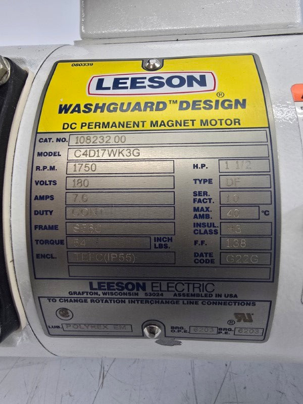 LEESON 108232.00 C4D17WK3G 180VDC 7.6A NSNP