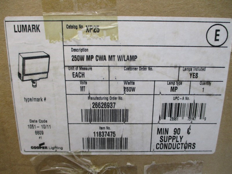 COOPER LIGHTING XP25 11837475 277/120/208/240V 1.1/2.5/1.45/1.25A NSMP