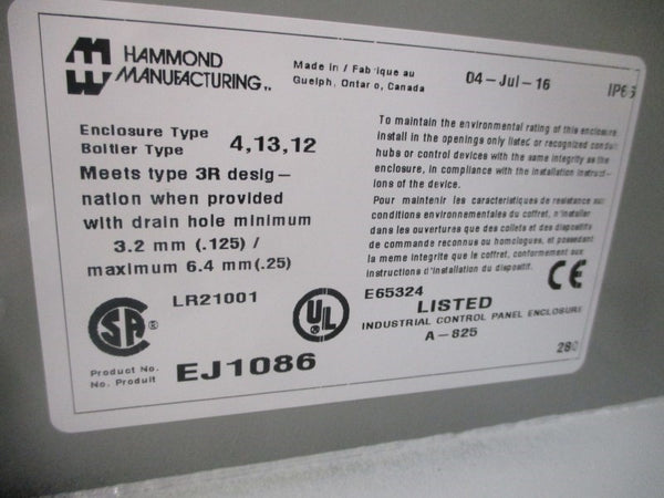 HAMMOND MANUFACTURING EJ1086 NSMP