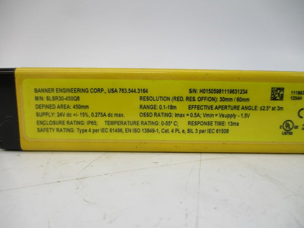 BANNER ENGINEERING SLSR30-450Q8 71250 24VDC NSMP