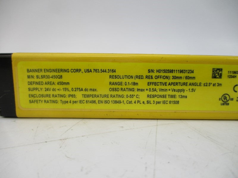 BANNER ENGINEERING SLSR30-450Q8 71250 24VDC NSMP