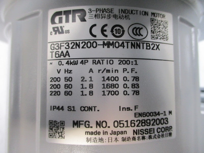 GTR G3F32N200-MM04TNNTB2XT6AA 200/220V 1.8/2.1A NSMP