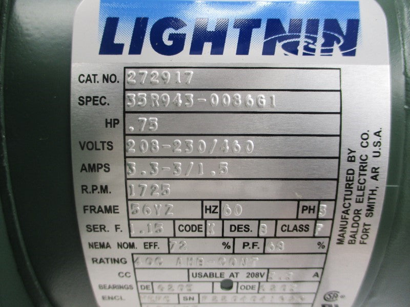 LIGHTNIN 272917PSP 208-230/460V 3.3-3/1.5A NSMP