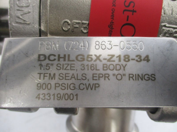 PBM DCHLG5X-Z18-34 PAVBL453S-0100 900PSI 1.5" NSNP
