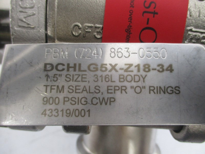 PBM DCHLG5X-Z18-34 PAVBL453S-0100 900PSI 1.5" NSNP