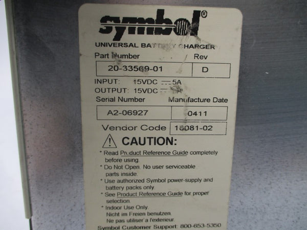 SYMBOL 20-33569-01 15VDC 5A REV. D NSNP
