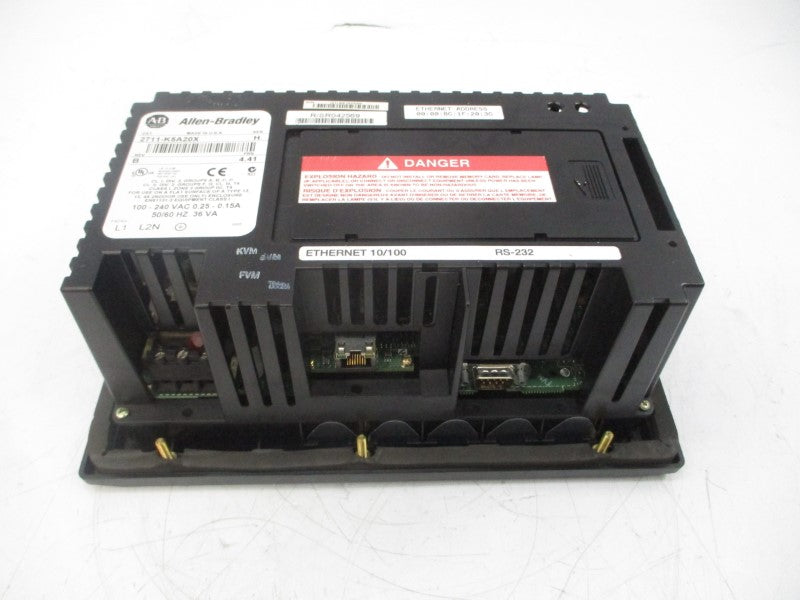 ALLEN BRADLEY 2711-K5A20X SER. H F/W 4.41 100-240VAC 0.25-0.15A REV. B NSNP