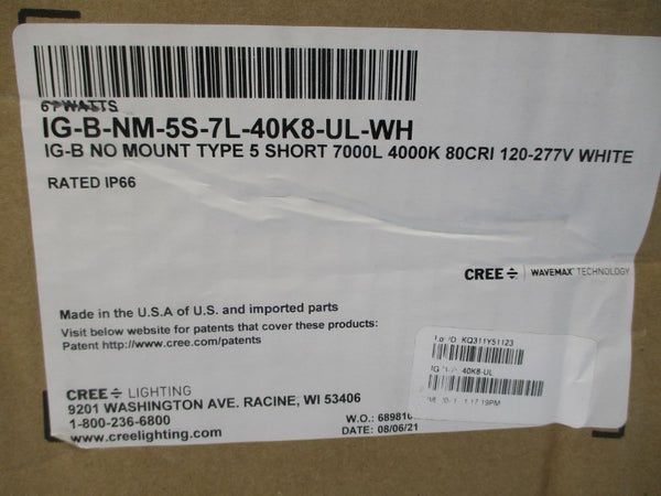 CREE LIGHTING IG-B-NM-5S-7L-40K8-UL-WH 120-277V NSFS