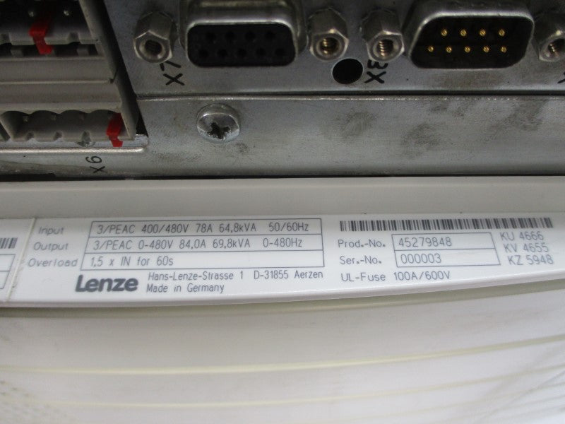 LENZE EVS9330-EP 00408518 400/480VAC 78A UNMP