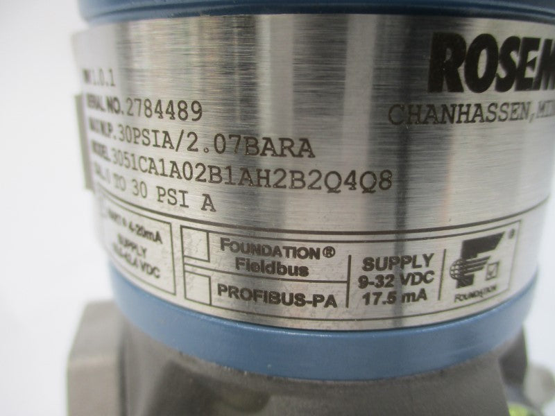 ROSEMOUNT 3051CA1A02B1AH2B2Q4Q8 10.5-42.4VDC 30PSI NSNP