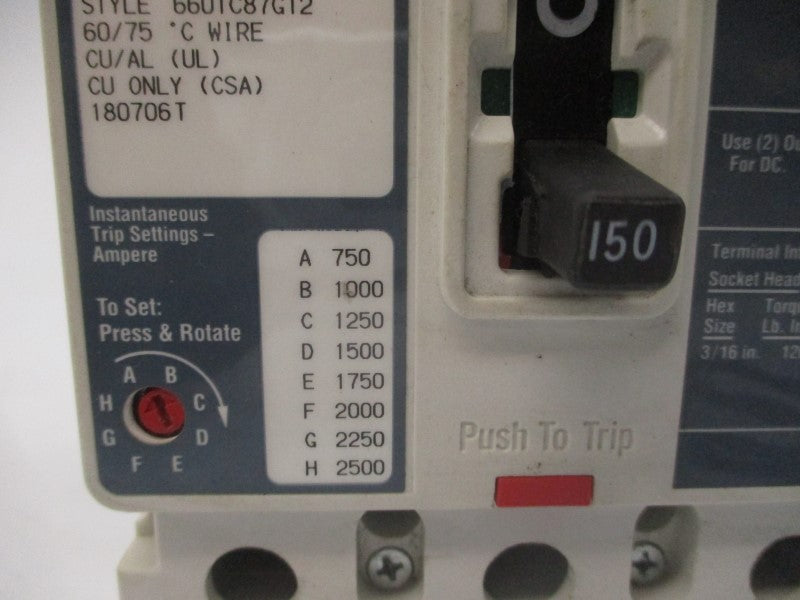 EATON HMCP150U4C 6601C87G12 600VAC 150A NSNP