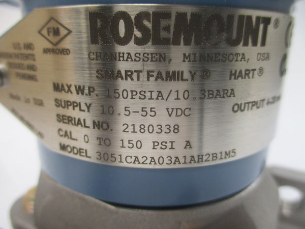 ROSEMOUNT 3051CA2A03A1AH2B1M5 10.5-55VDC 150PSI NSMP