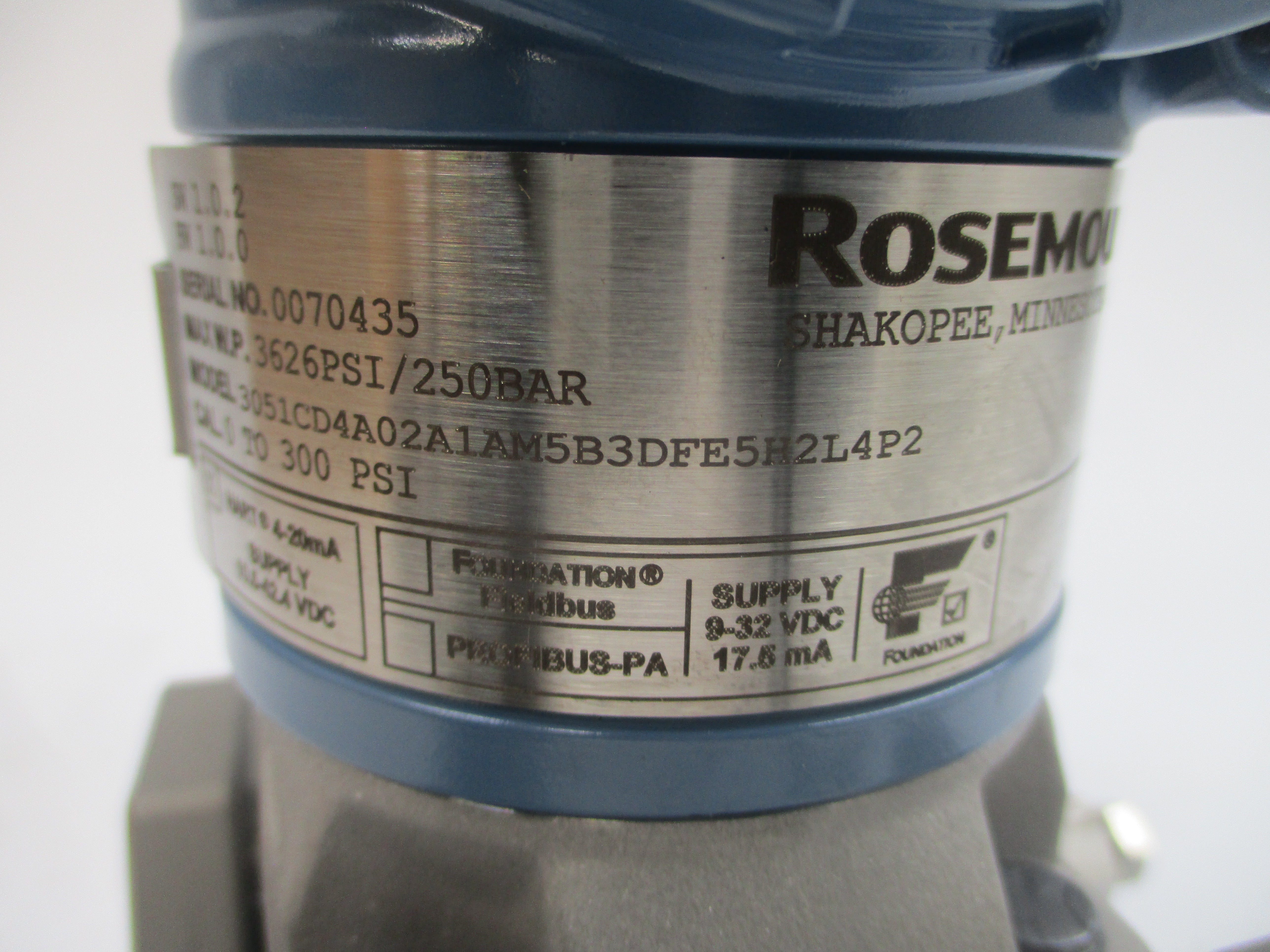 ROSEMOUNT 3051CD4A02A1AM5B3DFE5H2L4P2 10.5-42.4VDC 3626PSI NSMP