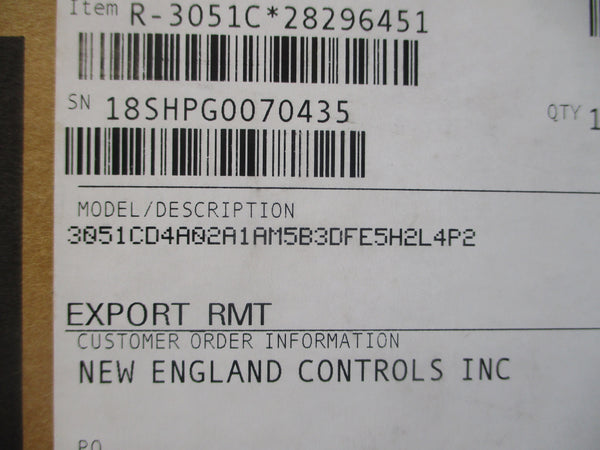 ROSEMOUNT 3051CD4A02A1AM5B3DFE5H2L4P2 10.5-42.4VDC 3626PSI NSMP