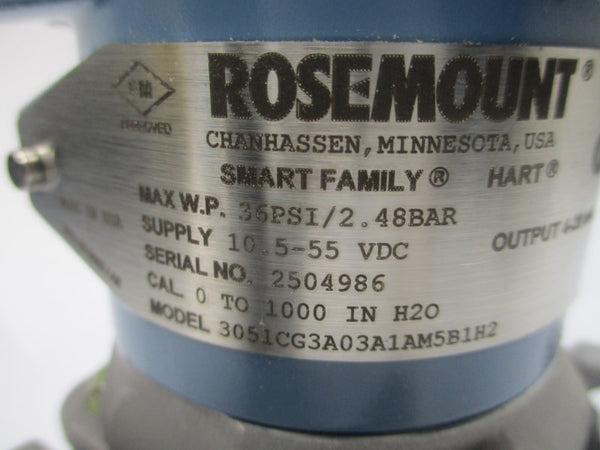 ROSEMOUNT 3051CG3A03A1AM5B1H2 10.5-55VDC 36PSI NSNP